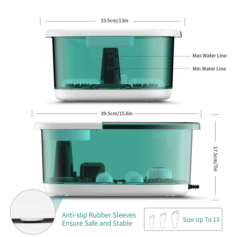 MM-20A-3 fotmassageapparat för spabad med värme och fyra stora massagerullar