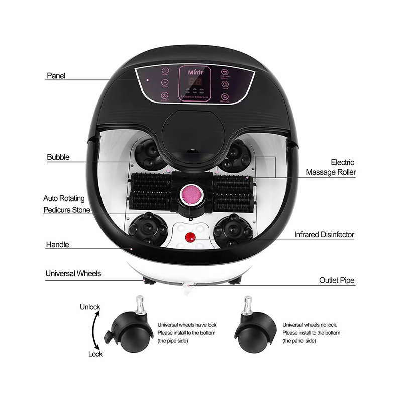 MM-18C Automatisk fotmassageapparat med 8 st massagerullar och pimpsten